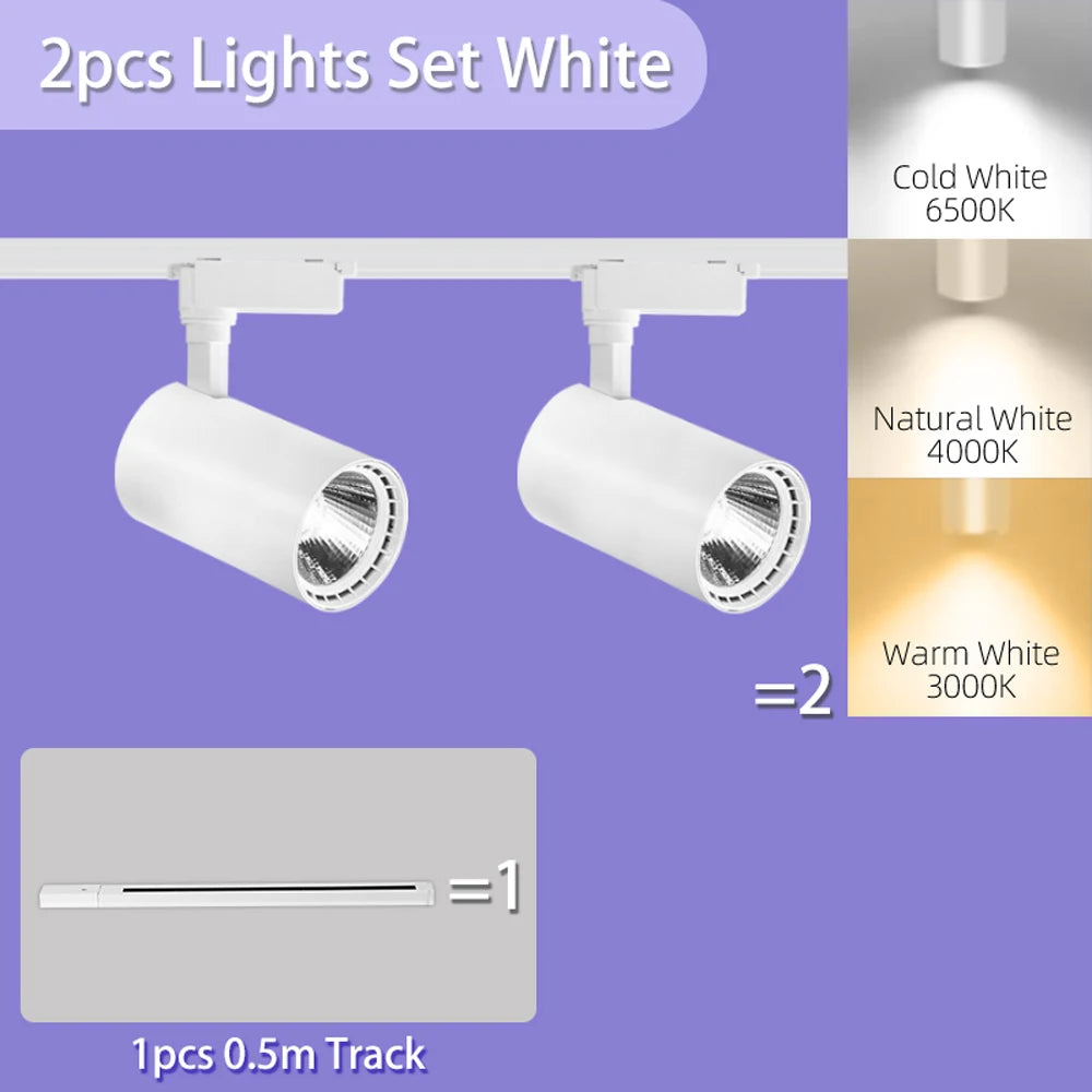 Led Track Light Spot Led Rail Lighting COB Light Fixture Led Spot Lights 220v Ceiling spots Lamp For kitchen Clothing Shop Store