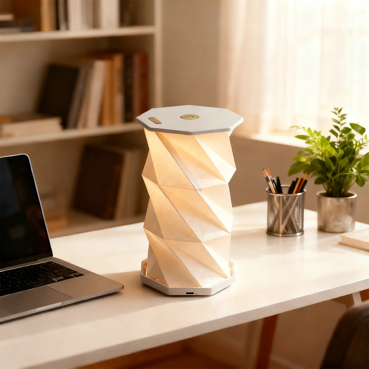 Modern LED Bedside Lamp - Minimalist Foldable Nightstand Light for Reading