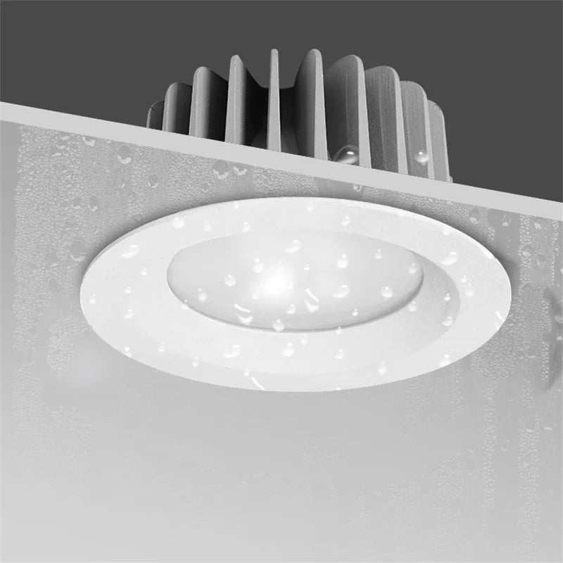 Recessed LED Ceiling Downlight IP65 Waterproof Hotel Home 10W 15W 25W 40W 55W COB Led Spot Light 110V 220V Bathroom Lighting