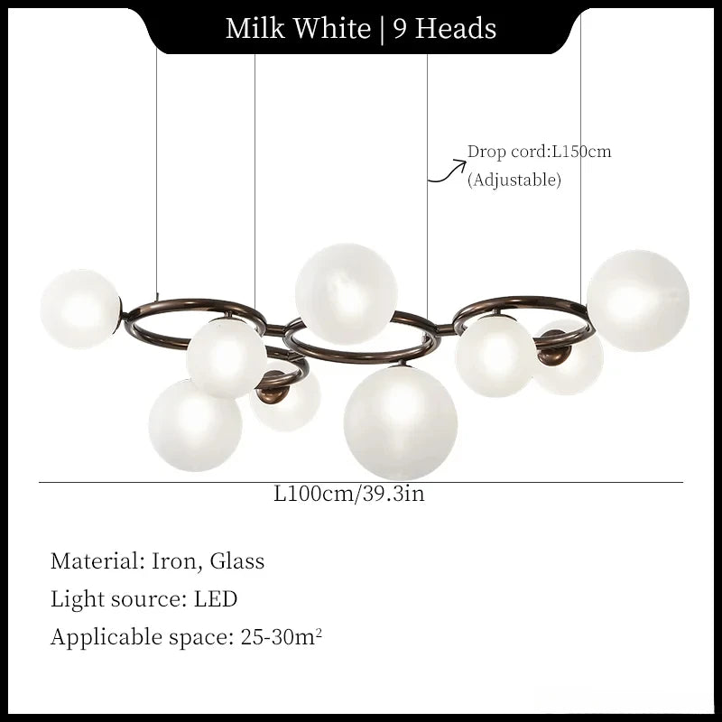Postmodern Nordic Designer Creative Pendant Lights Art Living Room Bedroom Restaurant Magic Beans Multi-color Glass Chandelier