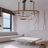 2026 Leather Belt LED Ceiling Chandelier - Luxury Living Room Hanging Lamp