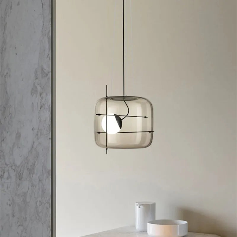 Modern Nordic Minimalist Restaurant LED Pendent Lamp Bedroom Bedside Creative Coffee Shop Bar Study Glass Decorative Light Art