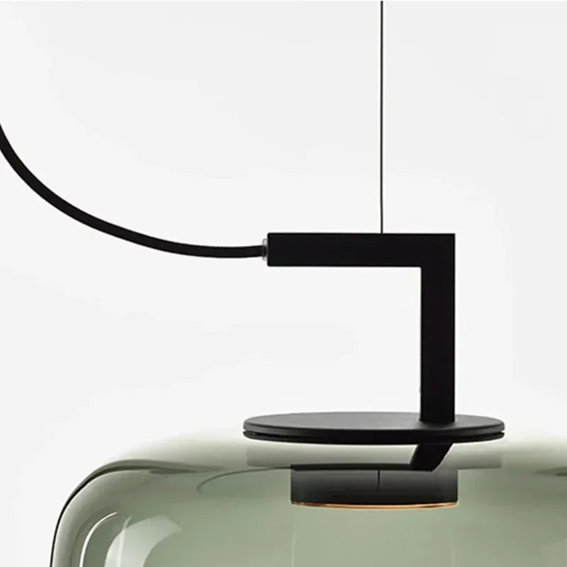 Nordic Glass Pendant Light - Minimalist Art Hanging Lamp for Bedroom & Bedside