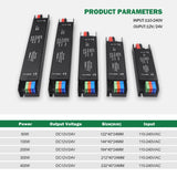 Ultra-Thin LED Power Supply - 12V / 24V DC Lighting Transformer (60W-400W)