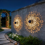Decorative Solar Mandala Lights Solar Powered Outdoor Deck Step Wall Lights for Terrace, Courtyard, Backyard, Garden Decor