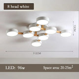 Nordic Creative Macaron Log LED Ceiling Light Bedroom Living Room Chandelie Modern Villa Restaurant Interior Lighting Decoration