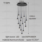 Nordic Water Droplet Pendant Light Hanging Stairs Chandelier Living Room Ceiling Light Modern Villa Bedside Lamp Indoor Lighting