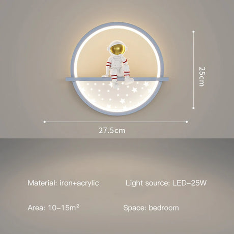 Minimalist Square Led Wall Lamps Astronaut Child Bedroom Bedsides Wall Seconded Light Modern Indoor Decors Night Lighting Fixture