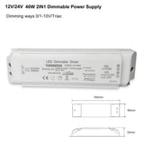 AC 220V Dimmable LED Driver DC12V/24V 20W 40W 60W Triac & 0-10V Dimming 2in1 Power Supply Lighting Transformer