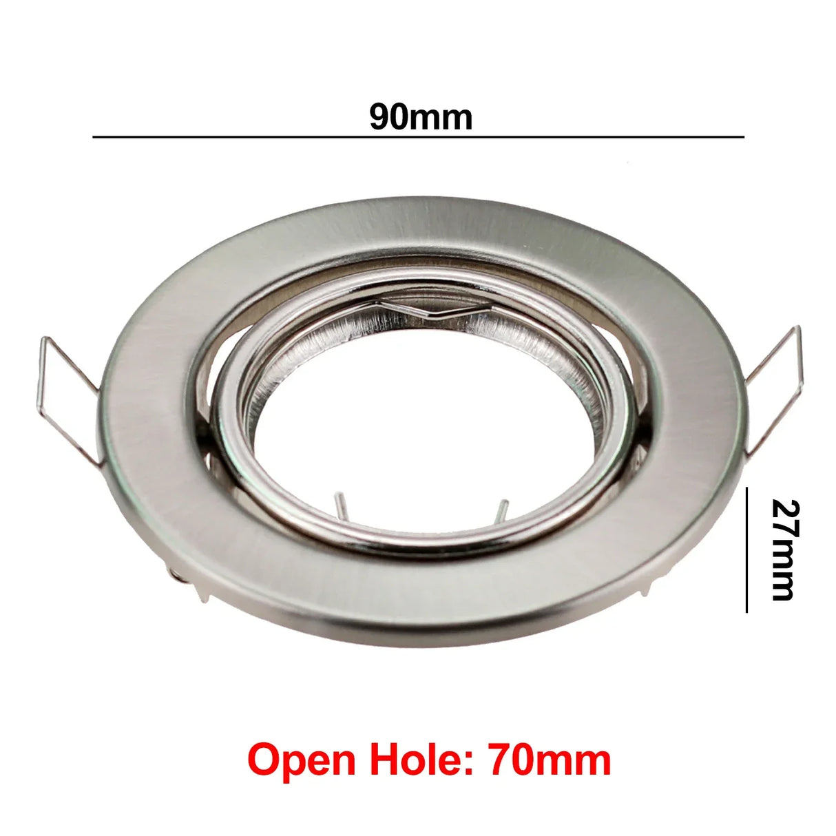Round Adjustable LED Recessed Frame - Metal Spotlight Fitting for GU10 & MR16