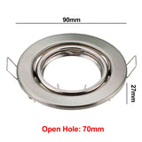 Round Adjustable LED Recessed Frame - Metal Spotlight Fitting for GU10 & MR16