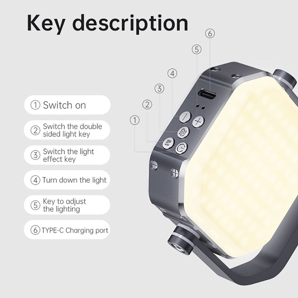 Adjust LED Night Light with 360 Rotate Bracket Table Lamp Mobile Portable Fill Light 10 Mode Sound Sensor Car Atmosphere Lamp