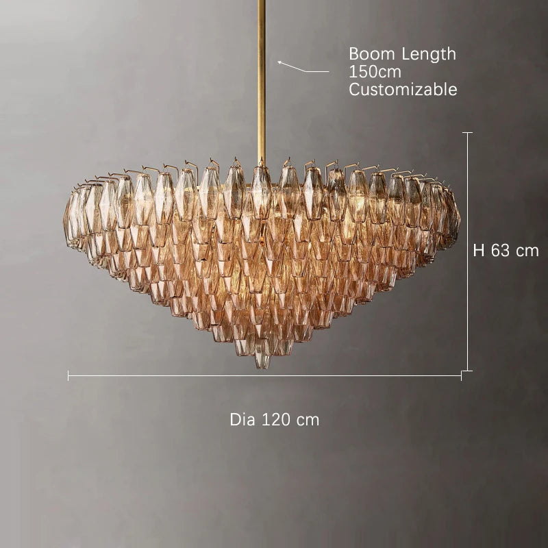 2025 Contemporary Glass Pendant Lamp Round Rectangle Chandelier Silver Black Finish Adjustable Ceiling Light Villa