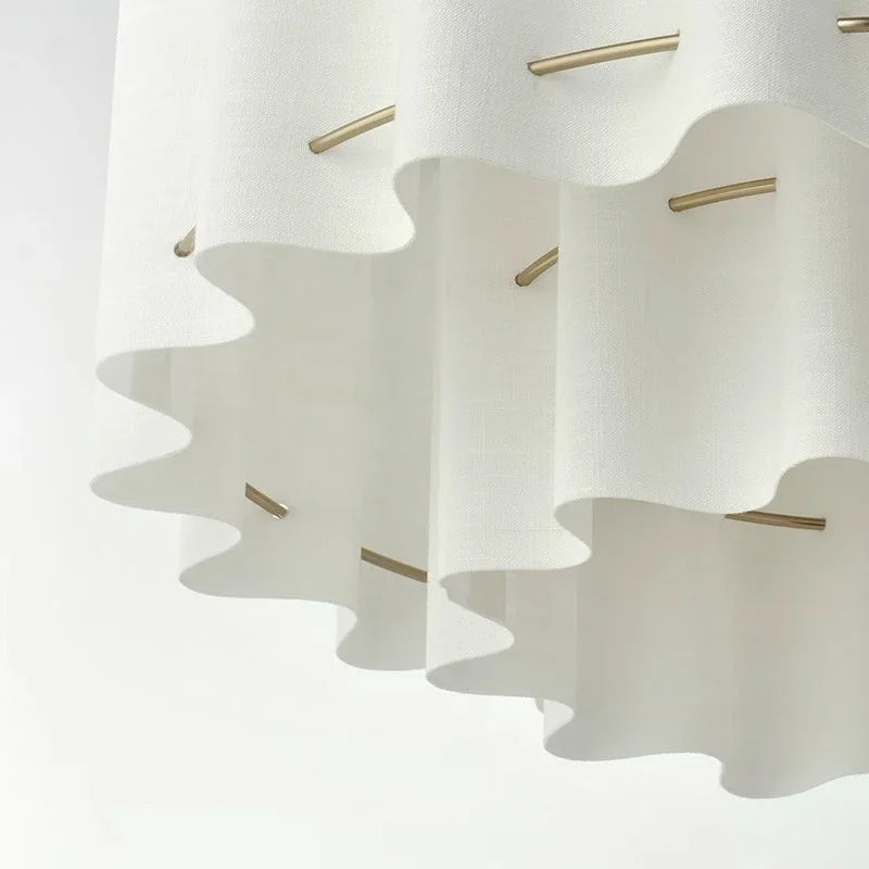 2026 New French Nordic Wabi-Sabi Fabric Pendant Light - Modern Handmade Ceiling Lamp for Living Room, Bedroom, Dining Room Decor