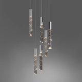 Luxury K9 Crystal LED Pendant Light - Customizable Duplex Staircase Hanging Chandelier Lamp for Living Room, Bedroom, Hotel & Shop