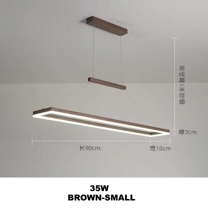 2026 New Scandinavian Nordic Minimalist Modern Simple Office Rectangular Desk Lamp Front Desk Bar LED Pendant Light