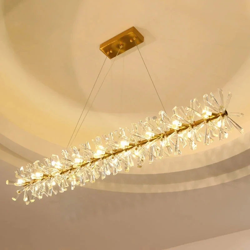 Modern Luxury Crystal LED Chandelier Lighting Nordic Firefly Ceiling Chandeliers For Living  Flower Ring Pendant Lamp