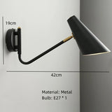 Modern Long Arm Wall Lights Gold Black White Metal Rotatable Foyer Bedside Reading Room Lamp E27 Bulb Drop shipping