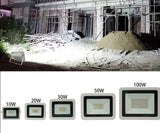 White LED Flood Light 10W 20W 30W 50W 100W IP68 Waterproof Outdoor Garden Projector Lighting Spotlight Wall Flood Lights