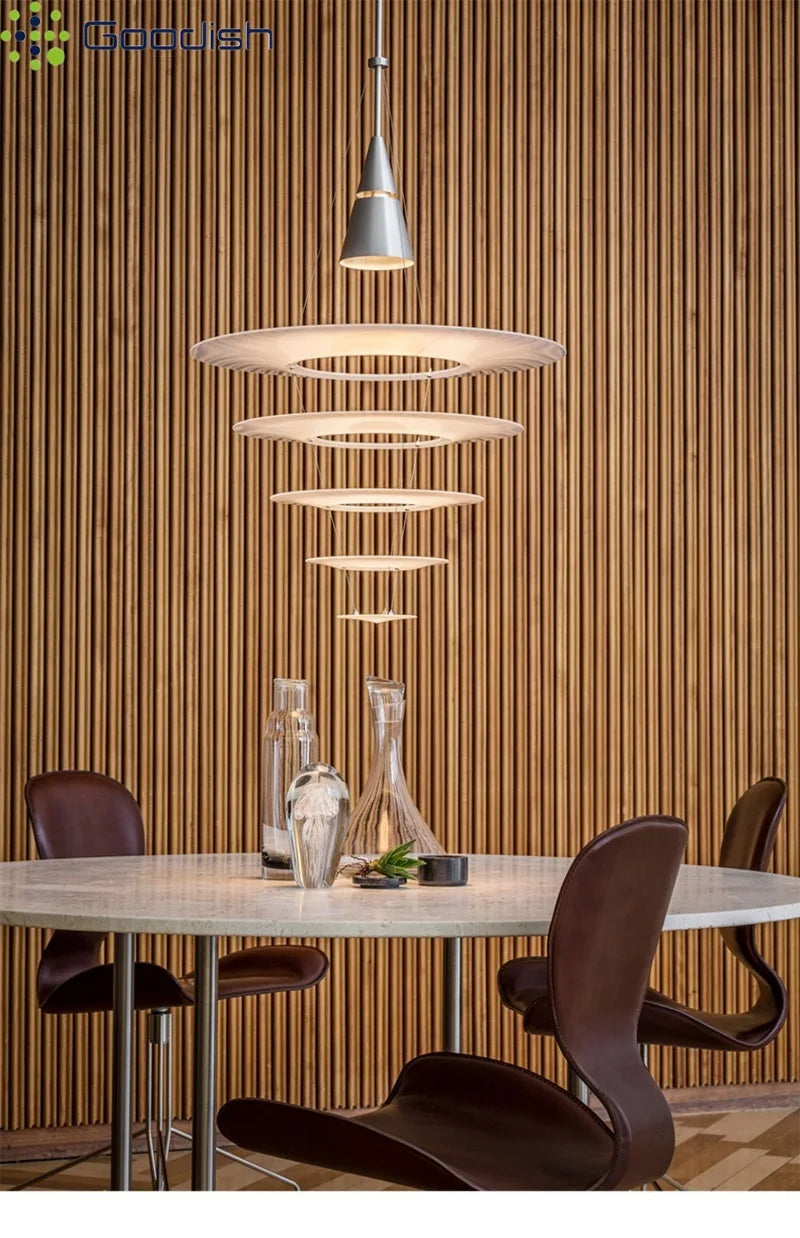 Denmark Louis Poulsen Enigma Pendant Lights Acrylic Slice Ripple Art Creative Lamps for Living Room Home Decoration Chandeliers