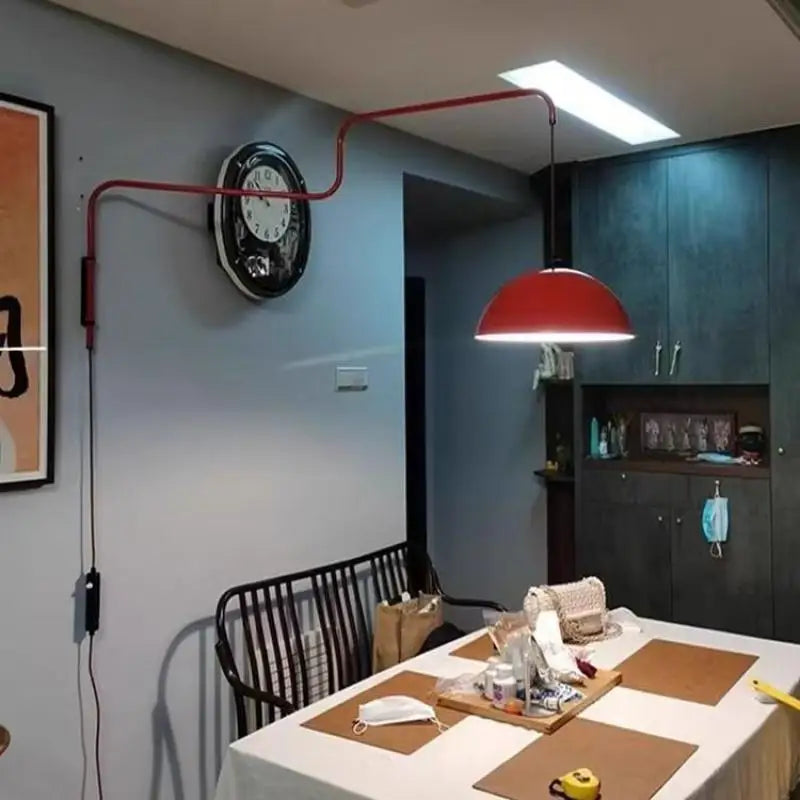 Rotatable Wall Lamp Nordic Art Long Arm Wall Lamp With Plug For Dining Room Bedroom Parlor Restaurant Decor Designer Wall Light