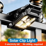 Mini Solar Clip Light with PIR Motion Sensor - Soft Warm Glow Outdoor Fence Lamp