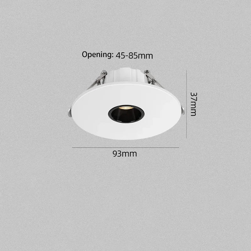Small Beam Angle LED Spotlight (3°/8°/15°) - Recessed Round Ultra-Thin Accent Light