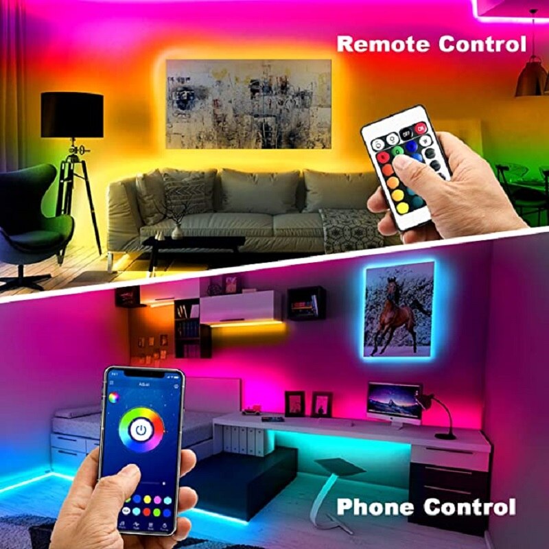 LED Strip Lights RGB Tape LED Lights for Room Decor Bluetooth SMD5050 ...