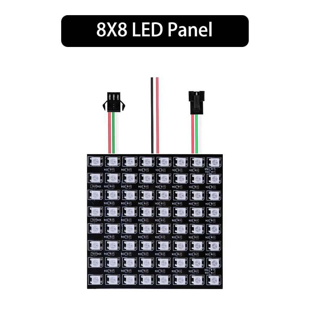 RGB LED Digital Flexible Individually Addressable Panel Light Strip WS2812 8x8 16x16 8x32 Module Matrix Screen 5V