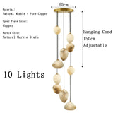 Luxury Marble Pebble Chandelier Modern Alabaster Pendant Light Dimmable Luster Ceiling Lamp for Villa Staircase 2026