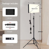 Photo Studio LED 2700k-5700k Video Fill Lamp Light Panel Photography Lighting With Tripod Stand Long Arm EU Plug For Live Stream