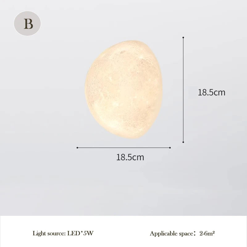 3D Moon Wall Lamps Semicircular Moon Planet Light Minimalist Nordic Home Decor Living Room corridor Bedroom Bedside Wall Lights