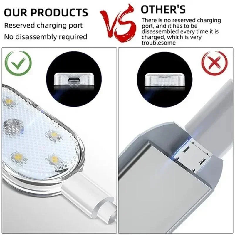 Touch Sensor USB LED Car Interior Light - Wireless Ceiling Reading Lamp