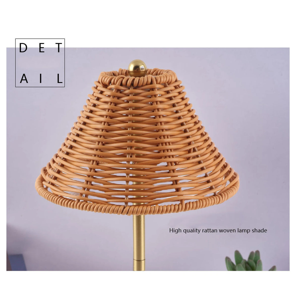 LED Rechargeable Reading Light Dimmable Bedside Lamp Energy Saving Eye Care Compact 600mAh PC Rattan Weaving for Restaurant