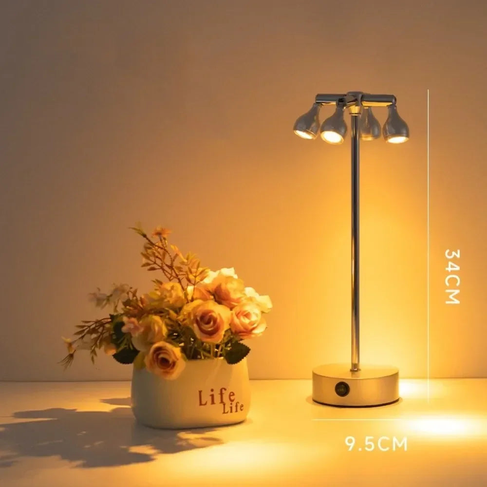 Creative Retro LED Touch Desk Lamp Charging High Pole Spotlights Decoration Lamp Bar Cafe