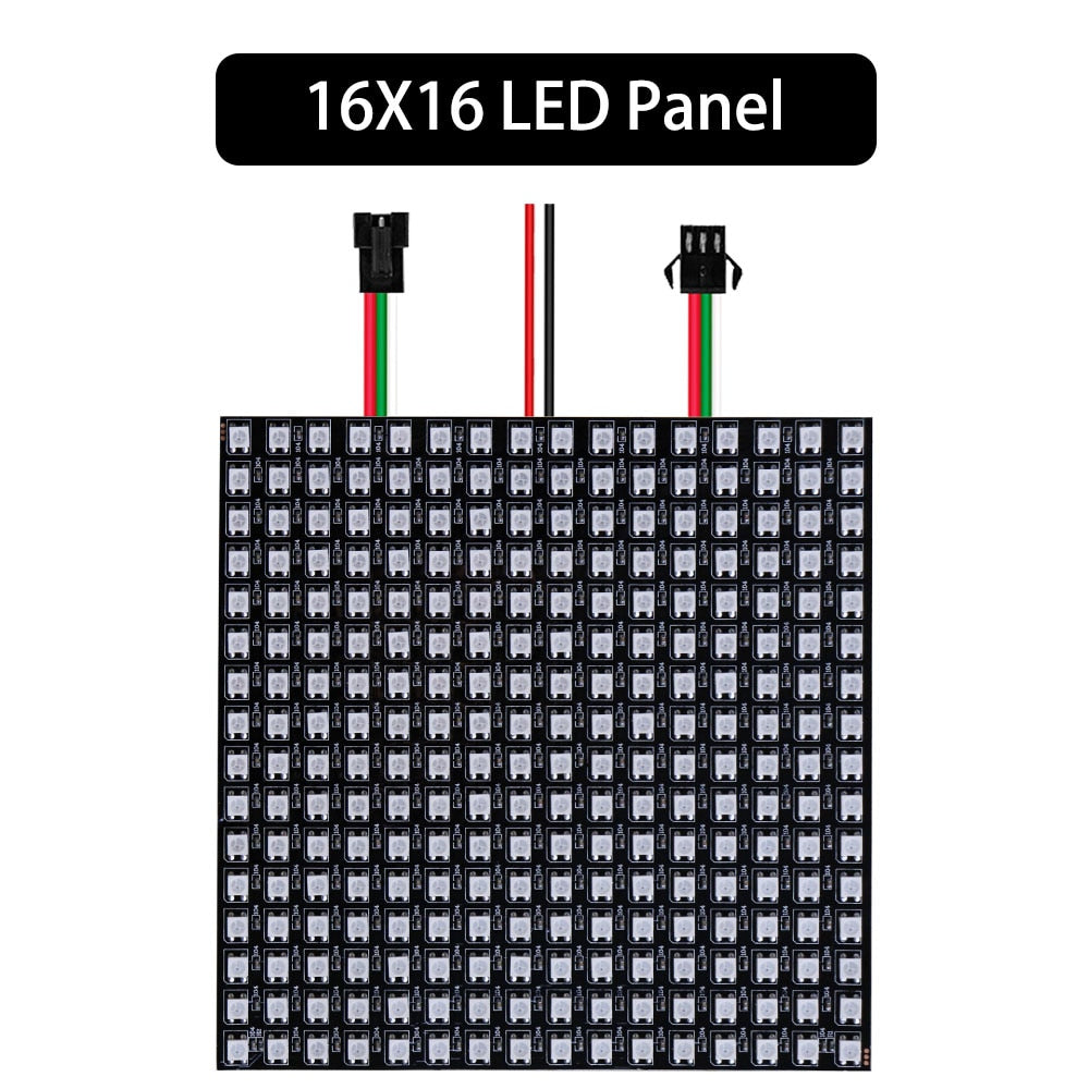 RGB LED Digital Flexible Individually Addressable Panel Light Strip WS2812 8x8 16x16 8x32 Module Matrix Screen 5V