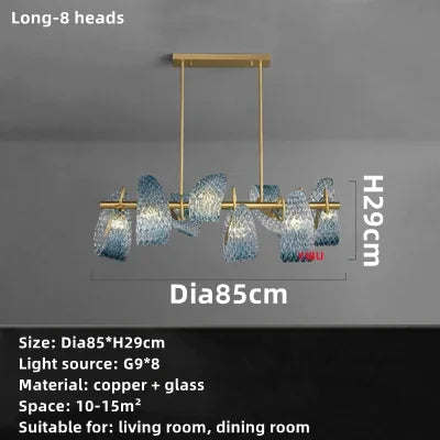 Modern Creative Blue Glass LuxuryLED Pendant Lamp Corridor Bedroom Living Room Restaurant Kitchen Chandelier Home Decor Lighting