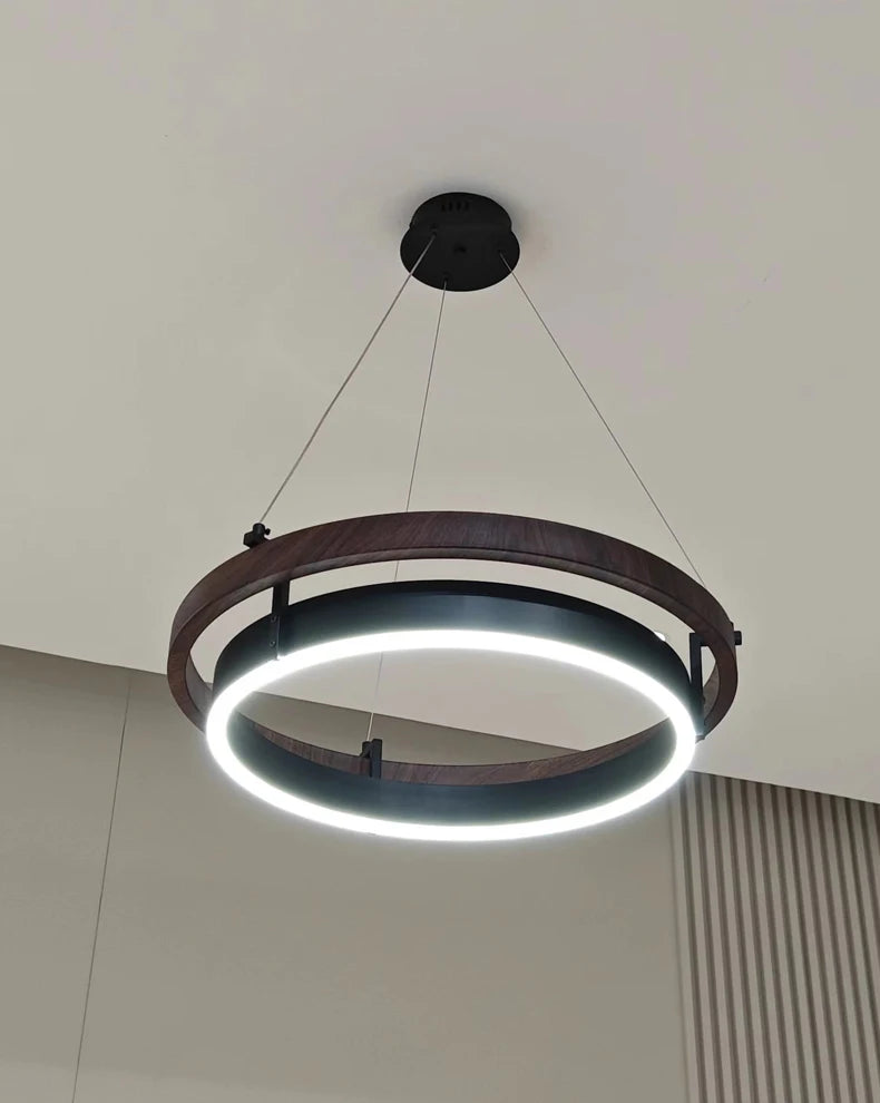 Nordic Chandelier Dining Room Chandelier LED Bedroom Living Room Modern Double Circular Lamp Villa Kitchen Table Chandelier