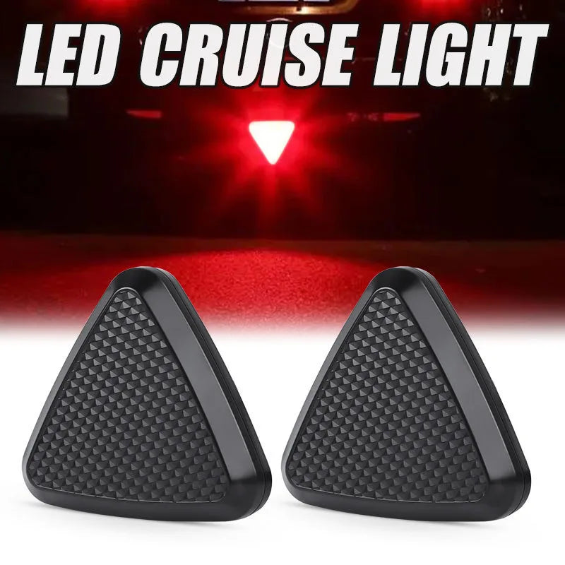 1PCS F1 Style Universal Led Brake Stop Light Triangle LED Rear Tail Light Reverse Safety Strobe Lamp for Car Auto Motorcycle 12V