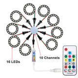 LED Sparkle Ring Light Circle Module WS2812B Individually Addressable RGB Atmosphere Lamp 17 Key Music Remote Control for Party