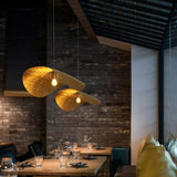 Minimalist Creative Decor Copper Pendant Lamps Lotus Leaf Hat Lamp Living Room Restaurant Light Bar LED Chandelier