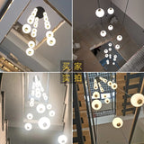 Stairs Modern Chandelier Loft Duplex Living Room Hotel Lobby Long Pendant Nordic Home Decorative Lighting Ball Long Line Pendant