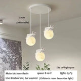 Nordic Little Bear LED Pendant Light - Minimalist Kids Chandelier Hanging Lamp