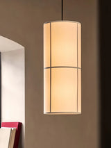 Designer Menu Hashira Cluster Pendant Light Vintage Cloth Lampshade Hanging Lamp Dining Room Minimalist Cylindrical Chandelier