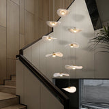 Luxury Stair Chandelier Pendant Light Lighting Duplex Loft Glass Hanging Lamp Nordic Minimalist Long Staircase Chandelier Lustre