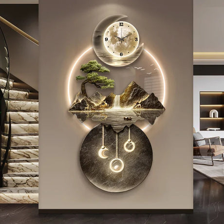 Art Mural Wall Clocks Luxury Interior Aesthetic Creative Wall Watch Minimalist Bedrooms American Relog De Pared Wall Decors