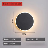 Modern Minimalist Round LED Wall Lamp - Touch Switch & Motion Sensor Porch Light