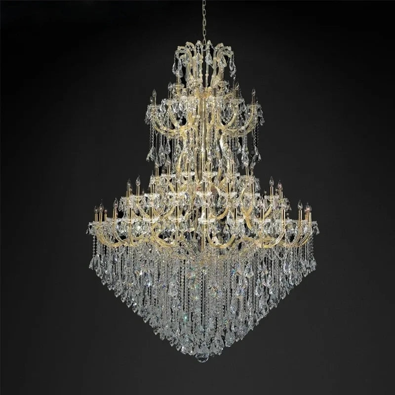 Maria Theresa Chandelier Luxury Clear Crystal Ceiling Chandelier Lighting Led Empire Royal Gold Hanging Light Fixture For Foyer
