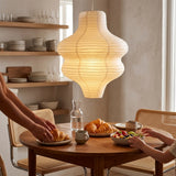 Large White Paper Lampshade 37cm Round Ceiling Pendant Lamp Handmade Folded Rice Paper Chandelier for Bedroom Living Dining Room