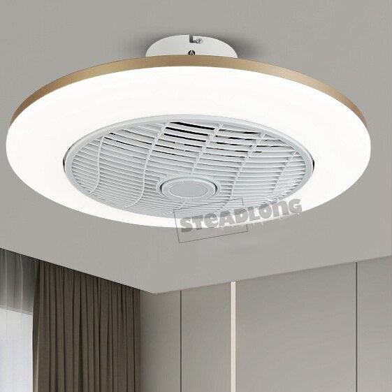 Morden LED Invisible Ceiling Fan Lamp With Remote Control Dining Room Bedroom Heating Fan Lamp Bluetooth music Light Lustre Deco